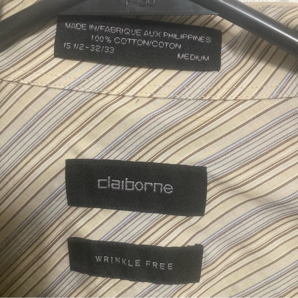 ⚡️ mens Claiborne striped button down shirt size medium - Picture 3 of 3